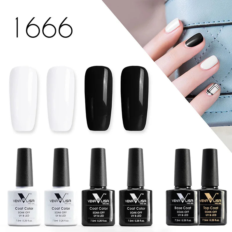 6pcs*7.5ml Venalisa Nail Gel Polish Super Texture Great Consistency Gel Varnish Gorgeous Color Semi Pigmented Lacquer Varnish