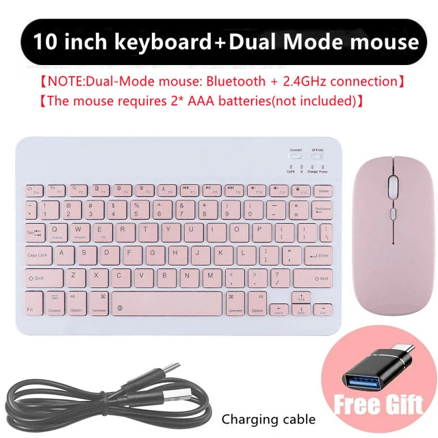 Slim Wireless Keyboard Mouse For iPad Xiaomi Samsung Huawei Phone Tablet Bluetooth-compatible Keyboard For Android IOS Windows