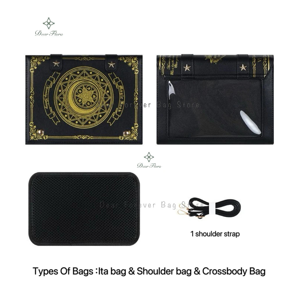 Y2K Magic Book Lolita Ita Bag Gothic Shoulder Bag Girls Transparent Pocket Cute Crossbody Handbags Women's Mini Backpacks Purse