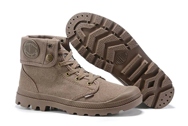 PALLADIUM Pallabrouse Dark Brown Sneakers Men Women High-top Army Leisure Ankle boots Canvas Casual Shoes Anti-Slip Shoes 36-45
