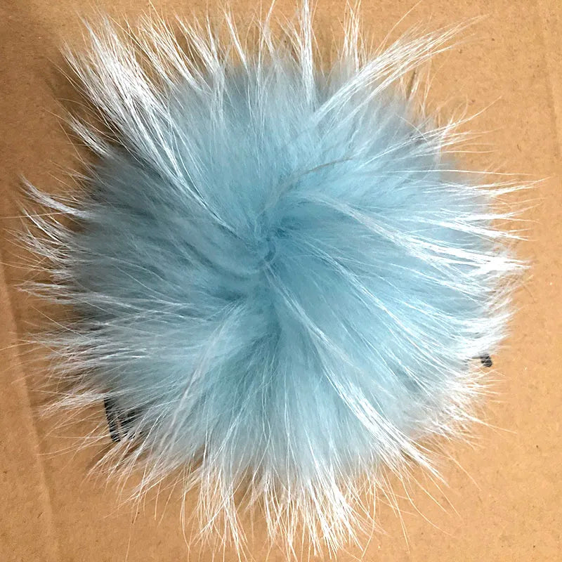 5pcs/ Lot Natural Raccoon Fur Pompoms 15cm Grey White Fox Pom Poms Fur Balls for Knitted Hat Cap Beanies DIY Real Fur Ponpon