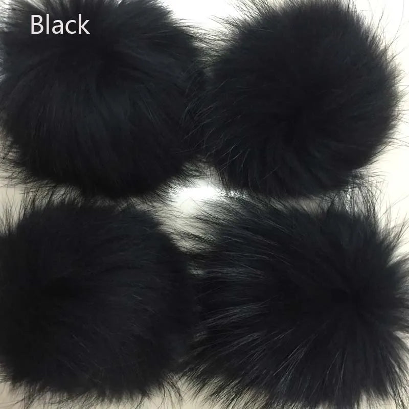 5pcs/ Lot Natural Raccoon Fur Pompoms 15cm Grey White Fox Pom Poms Fur Balls for Knitted Hat Cap Beanies DIY Real Fur Ponpon