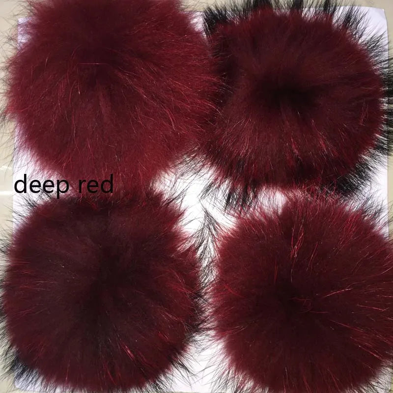 5pcs/ Lot Natural Raccoon Fur Pompoms 15cm Grey White Fox Pom Poms Fur Balls for Knitted Hat Cap Beanies DIY Real Fur Ponpon