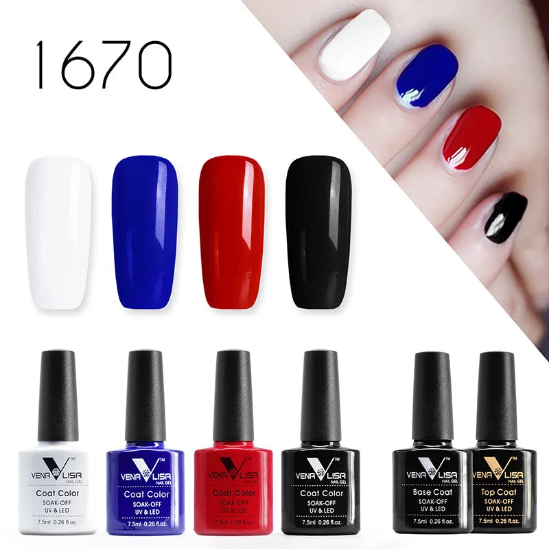 6pcs*7.5ml Venalisa Nail Gel Polish Super Texture Great Consistency Gel Varnish Gorgeous Color Semi Pigmented Lacquer Varnish