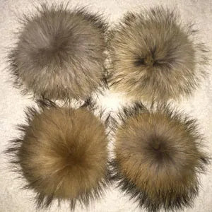 5pcs/ Lot Natural Raccoon Fur Pompoms 15cm Grey White Fox Pom Poms Fur Balls for Knitted Hat Cap Beanies DIY Real Fur Ponpon
