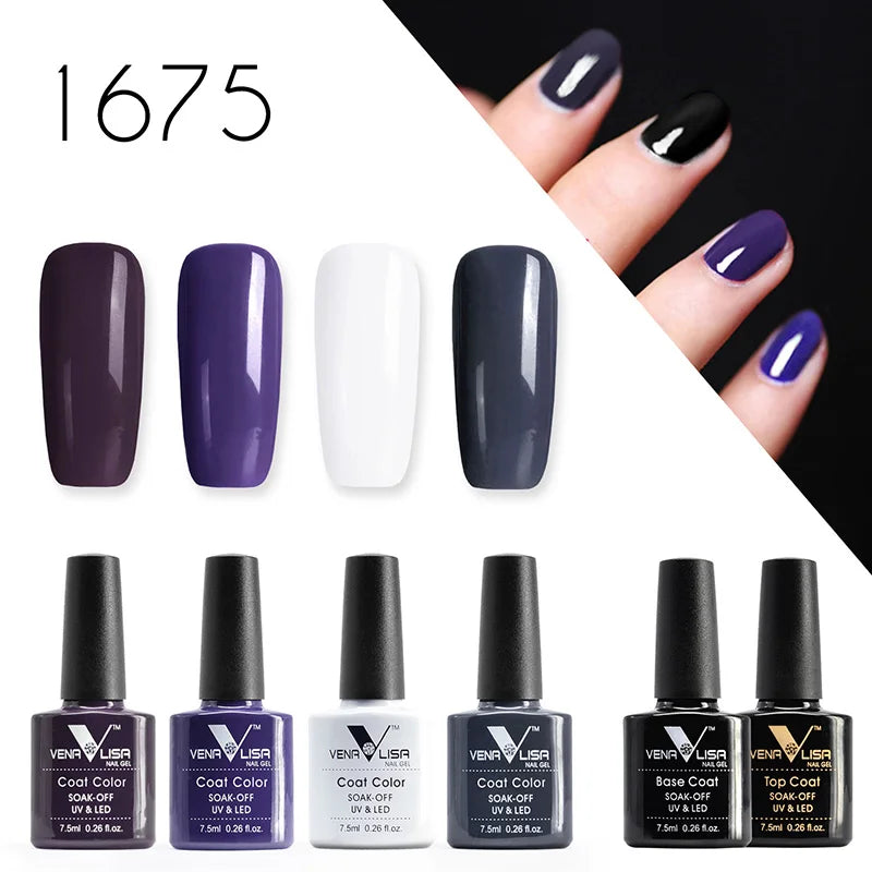 6pcs*7.5ml Venalisa Nail Gel Polish Super Texture Great Consistency Gel Varnish Gorgeous Color Semi Pigmented Lacquer Varnish
