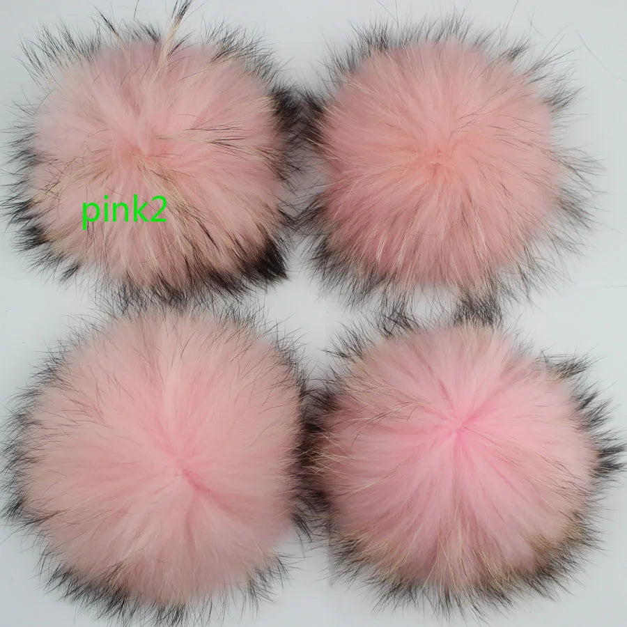 5pcs/ Lot Natural Raccoon Fur Pompoms 15cm Grey White Fox Pom Poms Fur Balls for Knitted Hat Cap Beanies DIY Real Fur Ponpon
