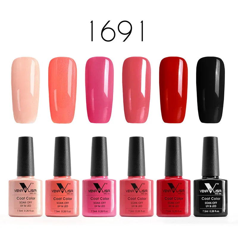 6pcs*7.5ml Venalisa Nail Gel Polish Super Texture Great Consistency Gel Varnish Gorgeous Color Semi Pigmented Lacquer Varnish