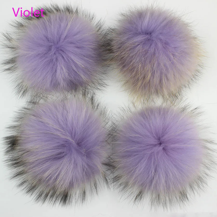 5pcs/ Lot Natural Raccoon Fur Pompoms 15cm Grey White Fox Pom Poms Fur Balls for Knitted Hat Cap Beanies DIY Real Fur Ponpon
