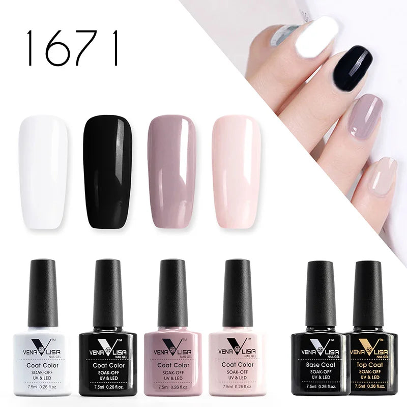 6pcs*7.5ml Venalisa Nail Gel Polish Super Texture Great Consistency Gel Varnish Gorgeous Color Semi Pigmented Lacquer Varnish