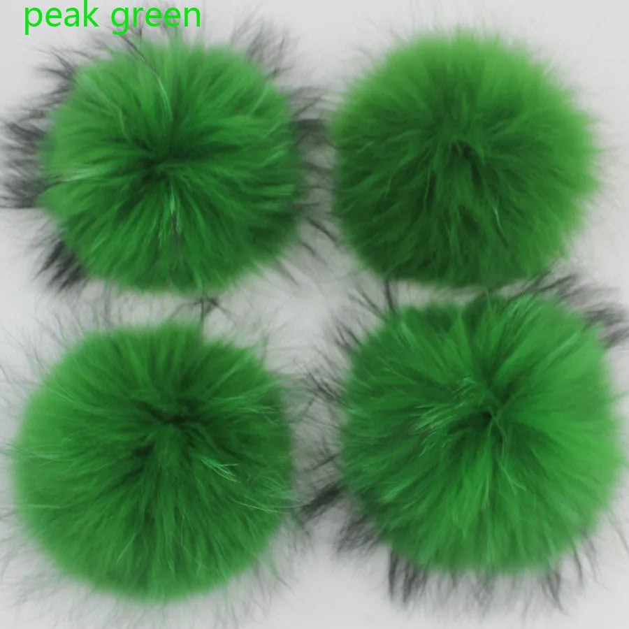 5pcs/ Lot Natural Raccoon Fur Pompoms 15cm Grey White Fox Pom Poms Fur Balls for Knitted Hat Cap Beanies DIY Real Fur Ponpon