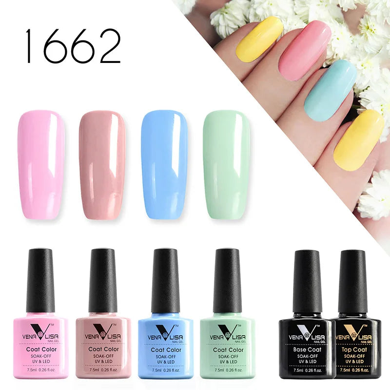 6pcs*7.5ml Venalisa Nail Gel Polish Super Texture Great Consistency Gel Varnish Gorgeous Color Semi Pigmented Lacquer Varnish
