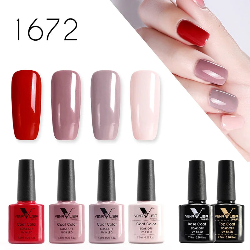 6pcs*7.5ml Venalisa Nail Gel Polish Super Texture Great Consistency Gel Varnish Gorgeous Color Semi Pigmented Lacquer Varnish