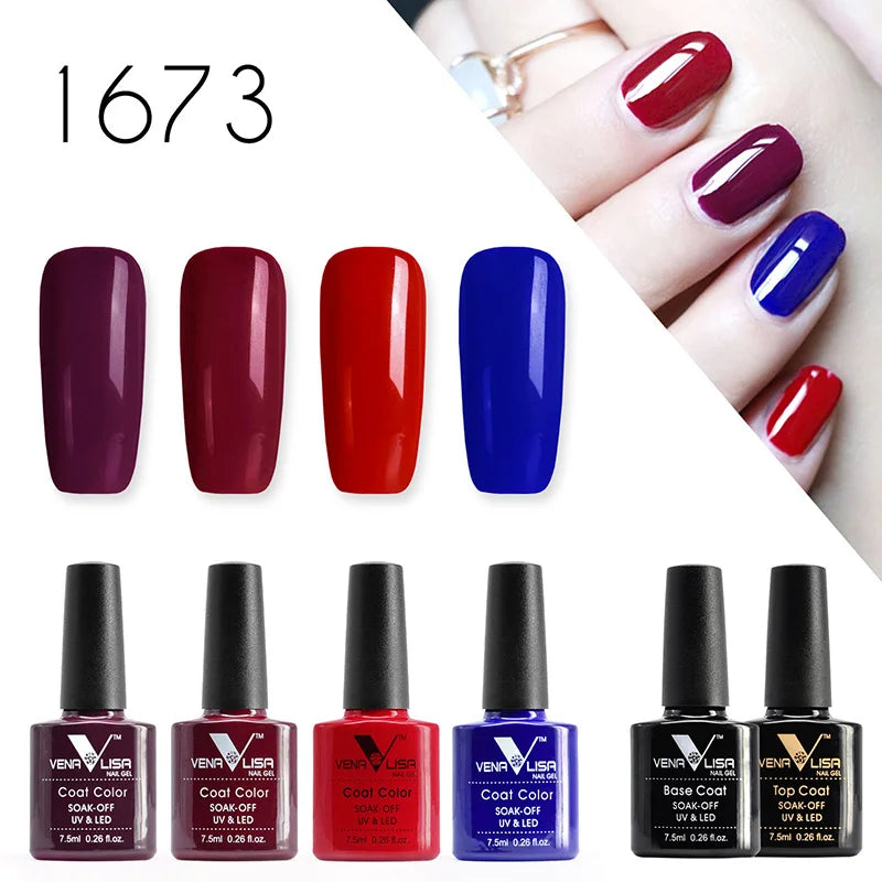 6pcs*7.5ml Venalisa Nail Gel Polish Super Texture Great Consistency Gel Varnish Gorgeous Color Semi Pigmented Lacquer Varnish