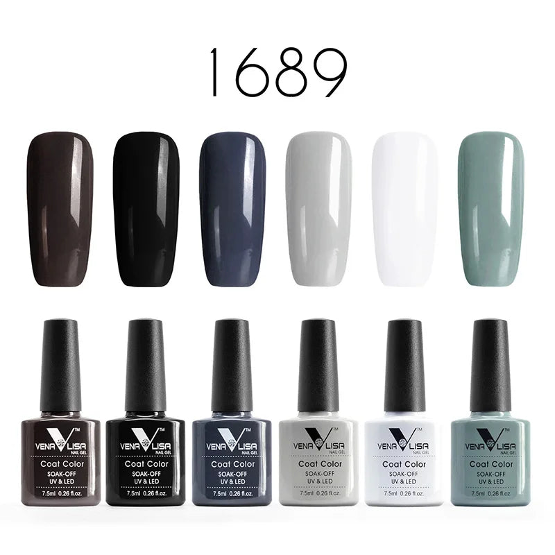 6pcs*7.5ml Venalisa Nail Gel Polish Super Texture Great Consistency Gel Varnish Gorgeous Color Semi Pigmented Lacquer Varnish