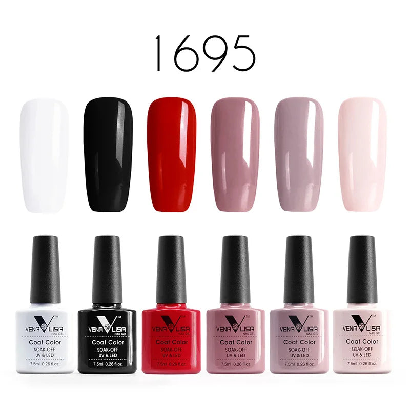 6pcs*7.5ml Venalisa Nail Gel Polish Super Texture Great Consistency Gel Varnish Gorgeous Color Semi Pigmented Lacquer Varnish