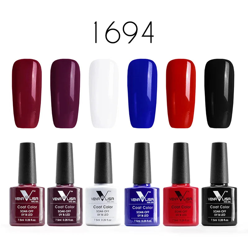 6pcs*7.5ml Venalisa Nail Gel Polish Super Texture Great Consistency Gel Varnish Gorgeous Color Semi Pigmented Lacquer Varnish