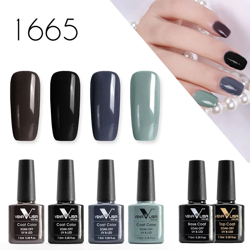 6pcs*7.5ml Venalisa Nail Gel Polish Super Texture Great Consistency Gel Varnish Gorgeous Color Semi Pigmented Lacquer Varnish