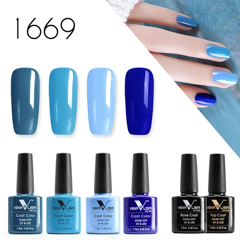 6pcs*7.5ml Venalisa Nail Gel Polish Super Texture Great Consistency Gel Varnish Gorgeous Color Semi Pigmented Lacquer Varnish