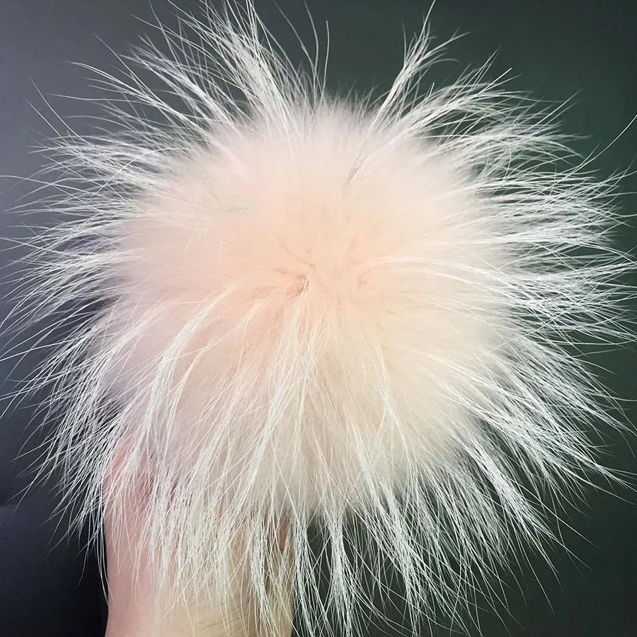 5pcs/ Lot Natural Raccoon Fur Pompoms 15cm Grey White Fox Pom Poms Fur Balls for Knitted Hat Cap Beanies DIY Real Fur Ponpon