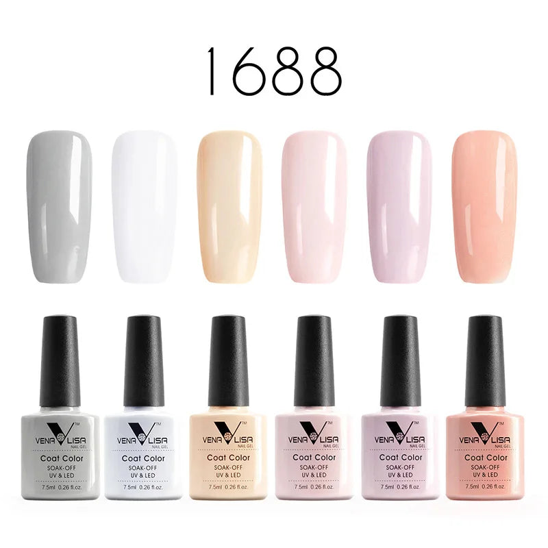 6pcs*7.5ml Venalisa Nail Gel Polish Super Texture Great Consistency Gel Varnish Gorgeous Color Semi Pigmented Lacquer Varnish