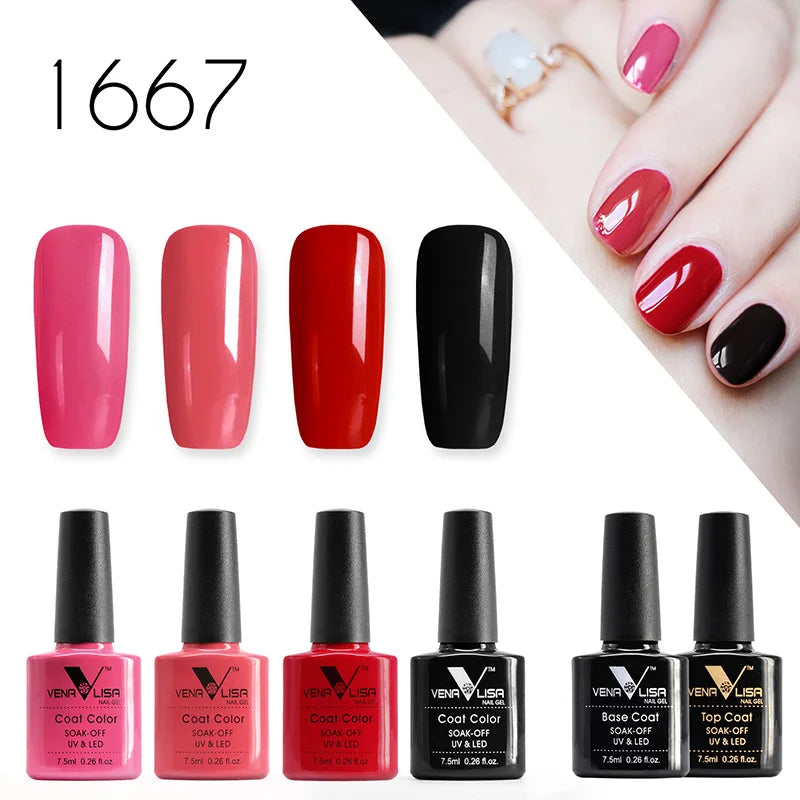 6pcs*7.5ml Venalisa Nail Gel Polish Super Texture Great Consistency Gel Varnish Gorgeous Color Semi Pigmented Lacquer Varnish