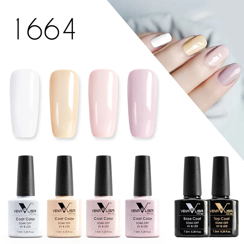 6pcs*7.5ml Venalisa Nail Gel Polish Super Texture Great Consistency Gel Varnish Gorgeous Color Semi Pigmented Lacquer Varnish