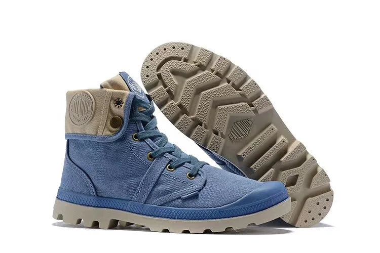 PALLADIUM Pallabrouse Dark Brown Sneakers Men Women High-top Army Leisure Ankle boots Canvas Casual Shoes Anti-Slip Shoes 36-45