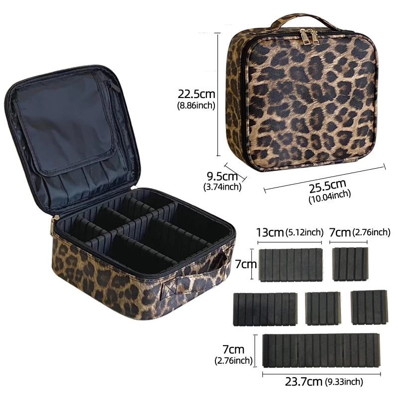 New PU Leather Cosmetic Bag For Women Multi-Functional Portable Travel Storage Makeup Case
