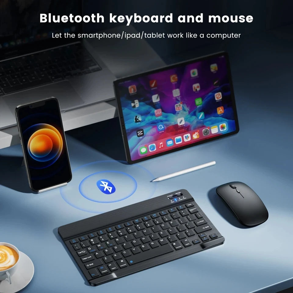 Slim Wireless Keyboard Mouse For iPad Xiaomi Samsung Huawei Phone Tablet Bluetooth-compatible Keyboard For Android IOS Windows