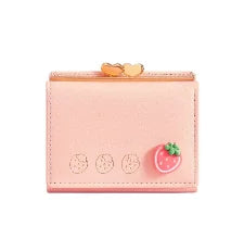 Cute Small Leather Pocket Wallet for Women Fruit Print Bifold Coin Purse Ladies Mini Short Purse Money Card Holders Clutch Bags
