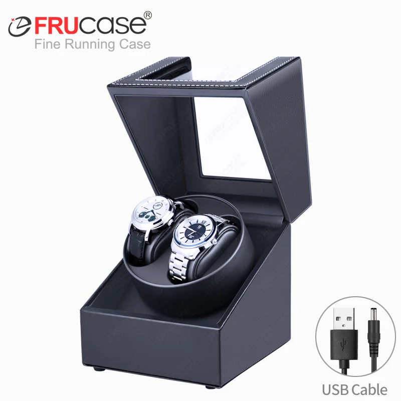 [2 Rotation Modes] FRUCASE PU Watch Winder for Automatic Watches Watch Box 1-0 / 2-0