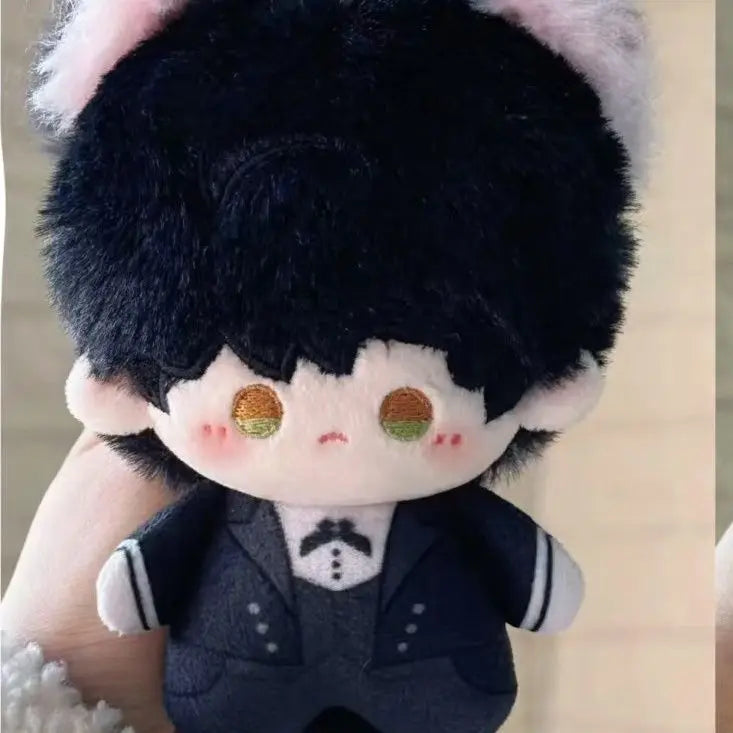 10cm Anime Love and Deepspace Zayne Cosplay Cat Ear Tail Plush Doll Stuffed Toys Fluffy Maumet Puppet Toys Halloween Gift