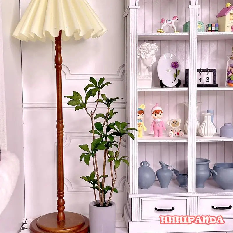 1/6 Dollhouse Miniature Mini Tree Potted For Green Leafed Plant In Pot Doll House Home Garden Decor Simulation Potted Plants