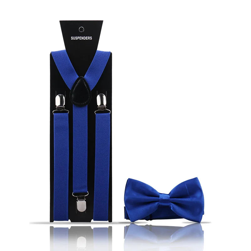 Elegant Fashion Men's Adult Suspenders And Bow Tie Two Piece Set Gentleman Suit Occessories Wedding Business Party Gifts For Men
