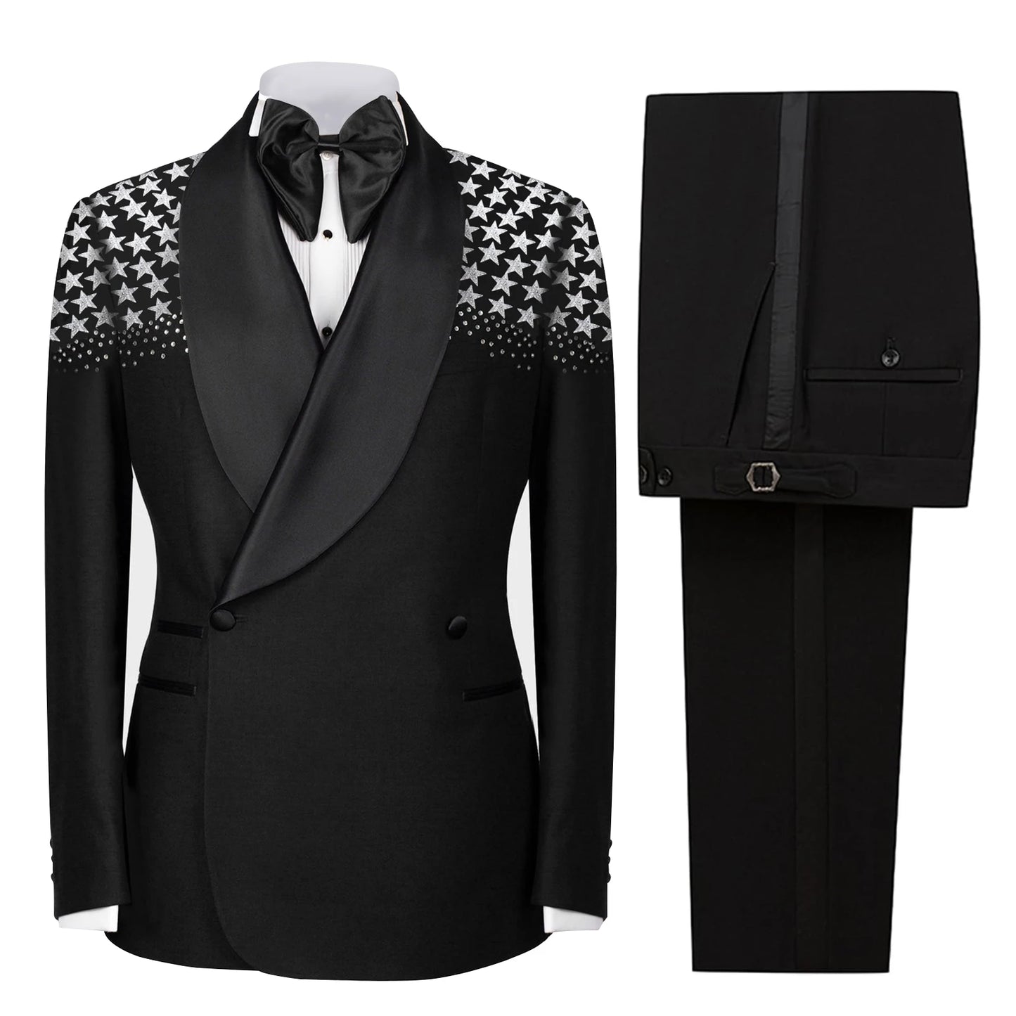 Suits For Men 2 Pieces Blazer Pants Custom Made Man Casual Modern Lapel Blazer Business Formal Wear Wedding Groom Plus Size