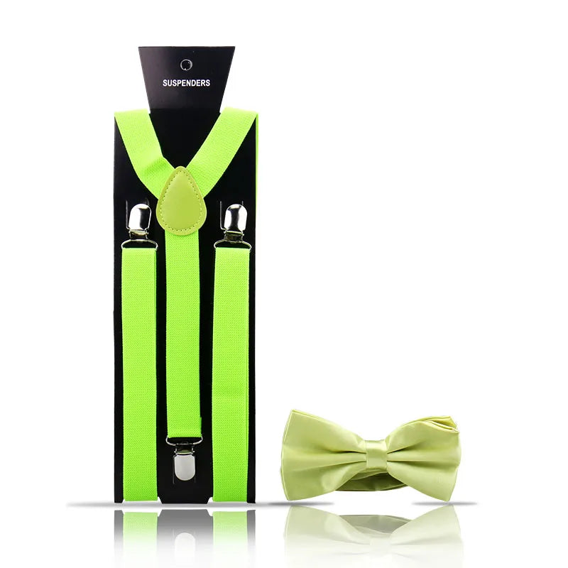 Elegant Fashion Men's Adult Suspenders And Bow Tie Two Piece Set Gentleman Suit Occessories Wedding Business Party Gifts For Men