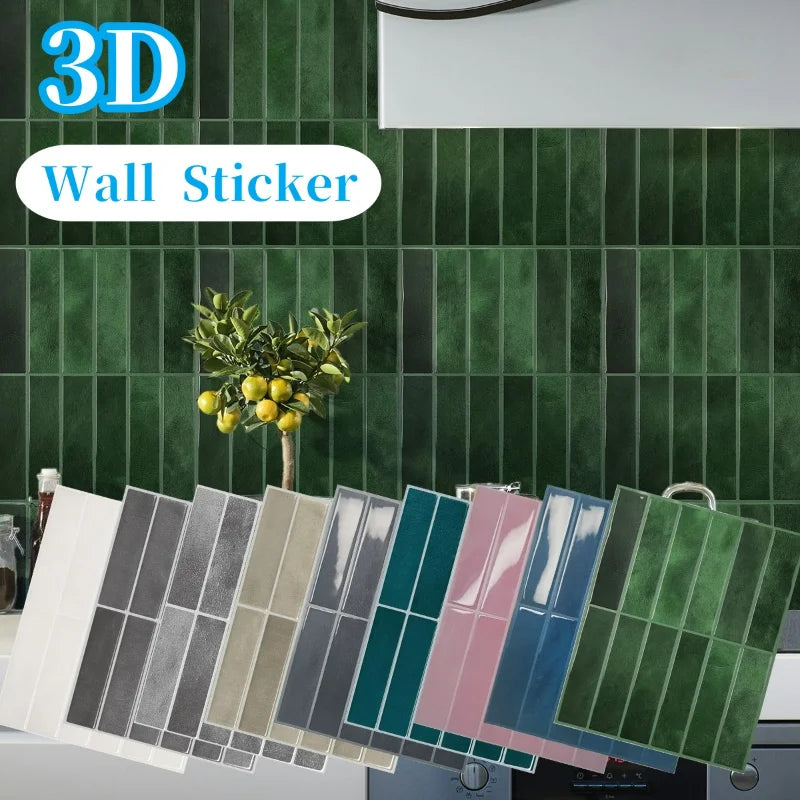 Kitchen 3D Wall Sticker Tile Room Decor Backsplashes Stickers Self-Adhesive Wall Panel Waterproof Bathroom Accessories Wallpaper