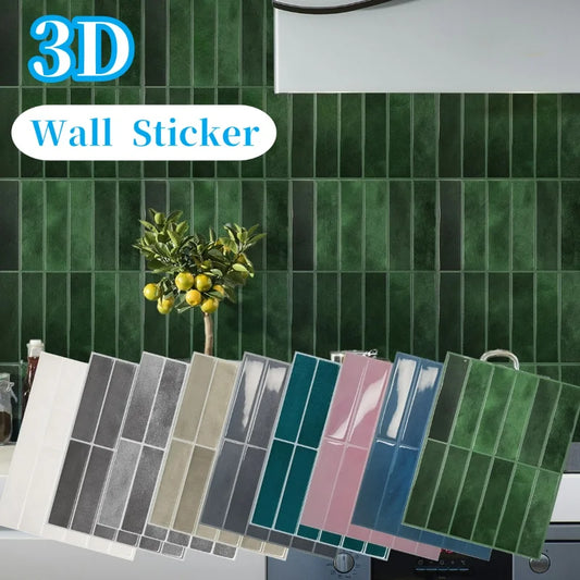 Kitchen 3D Wall Sticker Tile Room Decor Backsplashes Stickers Self-Adhesive Wall Panel Waterproof Bathroom Accessories Wallpaper