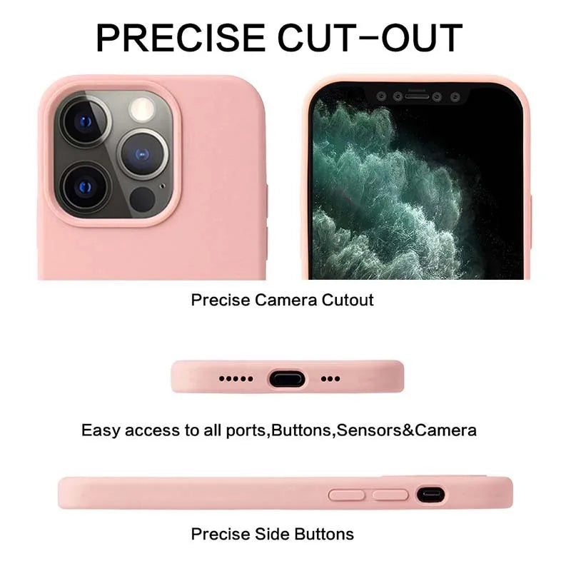 Original Official Silicone Cases For iPhone 13 11 14 15 12 Pro Max Case For Apple iPhone 11 14 15 13 12 Pro 7 8 SE 2020 Case