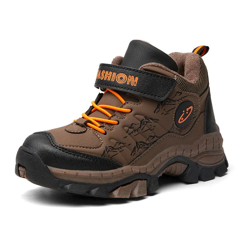 2023 New Winter Camp Boys Mountain Climbing Shoes Fashion Kids Teenage Hook & Loop Children Sport Shoe
