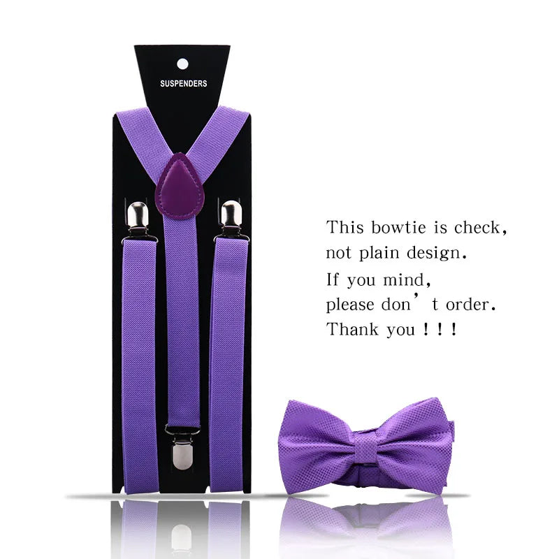 Elegant Fashion Men's Adult Suspenders And Bow Tie Two Piece Set Gentleman Suit Occessories Wedding Business Party Gifts For Men