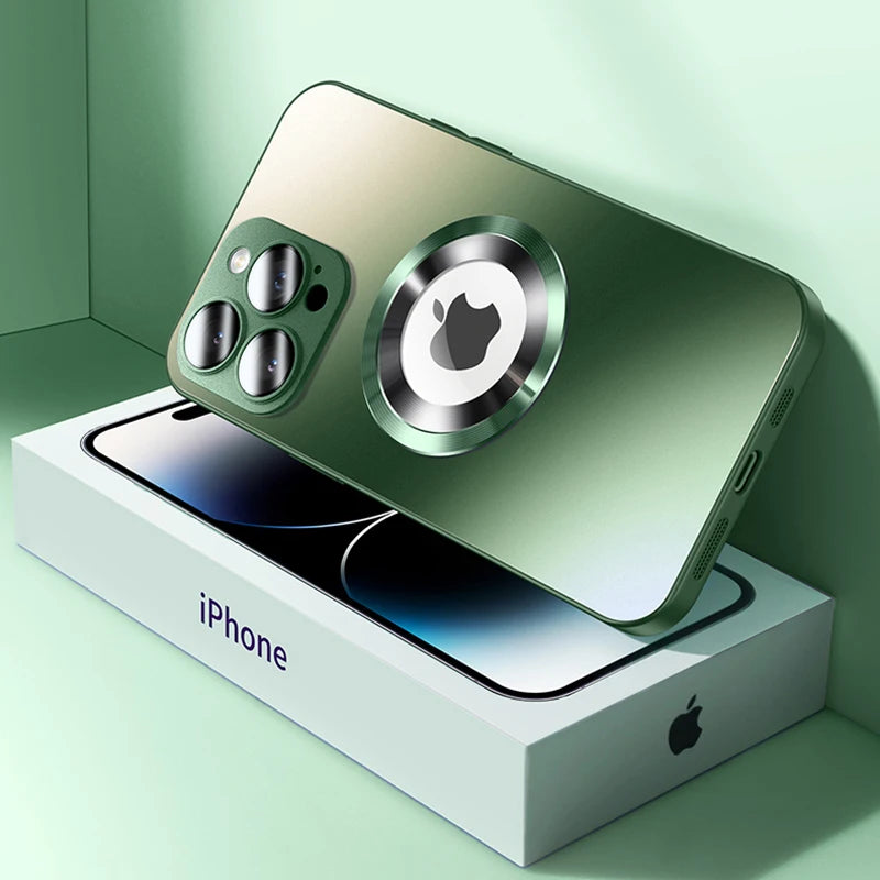 Luxury Matte Magnetic For Magsafe Case For iPhone 16 15 Pro Max 14 13 12 11 Camera Protection Shockproof Wireless Charging Cover