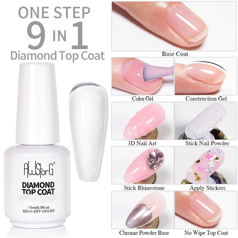 BOZLIN 15ml Clear Blooming Base Gel Polish UV LED Soak Off Nail Art Polish For Spreading Effect Marble Gel Paint Varnish Top