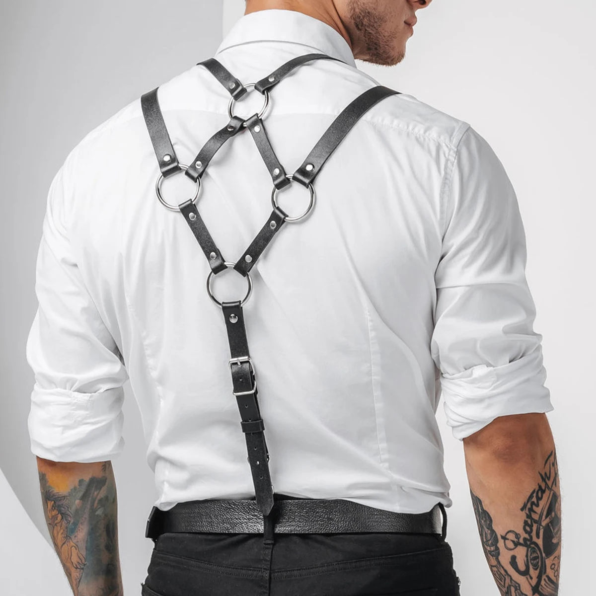 Suspenders Men's Pants Leather Adjustable Backpack Suspenders Suspenders Men's Shoulder Straps Fashion Adult Belt