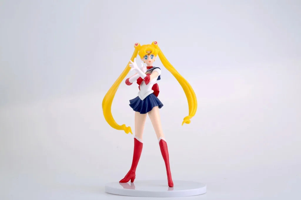 23cm Sailor Moon Anime Figure Sailor Mars Mercury Jupiter Venus Saturn Action Figurine Model Kids Collectible Toys Birthday Gift