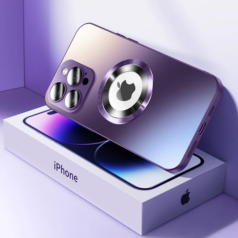 Luxury Matte Magnetic For Magsafe Case For iPhone 16 15 Pro Max 14 13 12 11 Camera Protection Shockproof Wireless Charging Cover
