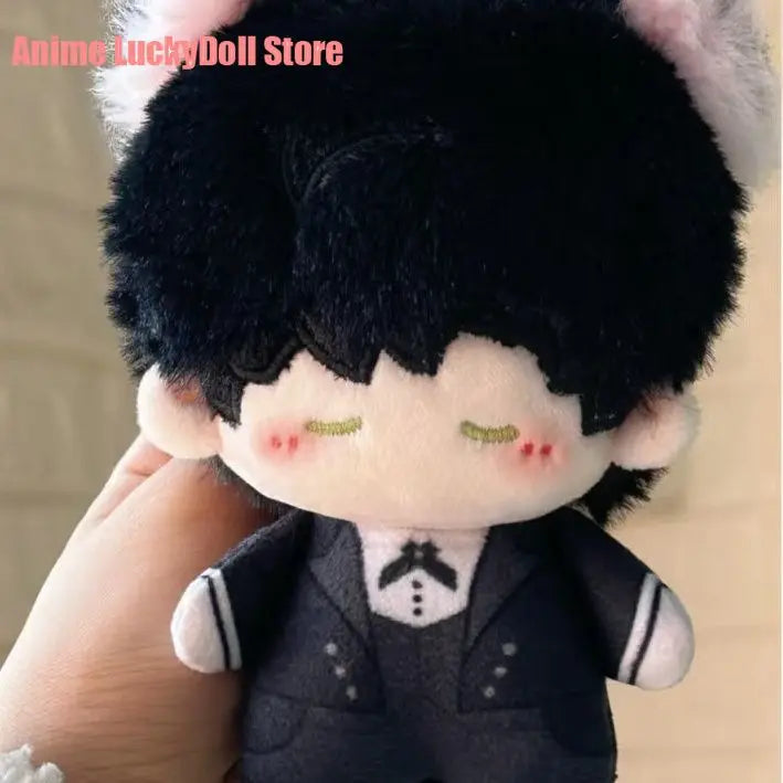 10cm Anime Love and Deepspace Zayne Cosplay Cat Ear Tail Plush Doll Stuffed Toys Fluffy Maumet Puppet Toys Halloween Gift