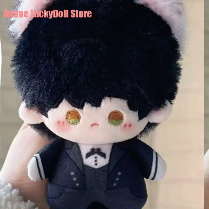 10cm Anime Love and Deepspace Zayne Cosplay Cat Ear Tail Plush Doll Stuffed Toys Fluffy Maumet Puppet Toys Halloween Gift