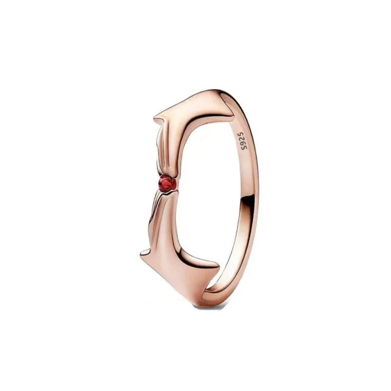 2024 New Gold Plated 925 Silver Ring Zircon Sparkling Double Band Heart Finger Ring Women Original Pandor Ring Fine Jewelry